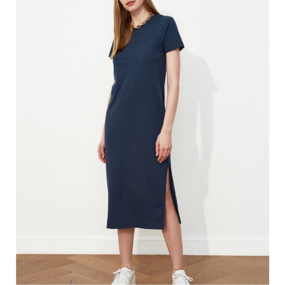 Pomander Place by Tuckernuck Navy Gio Maxi T-Shirt Dress Size Small Shift Tee
